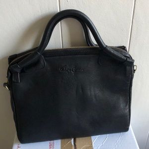 Foley + Corinna Black leather satchel crossbody handbag. NEW